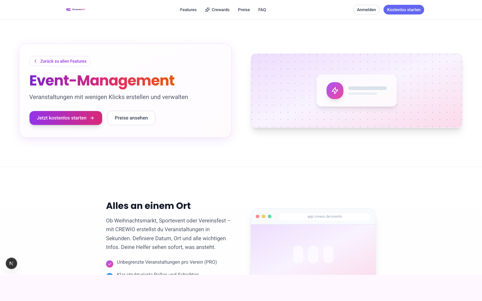Alles an einem Ort – Event-Management